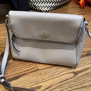 Kate Spade Pebbled Leather Crossbody Bag in Light Gray